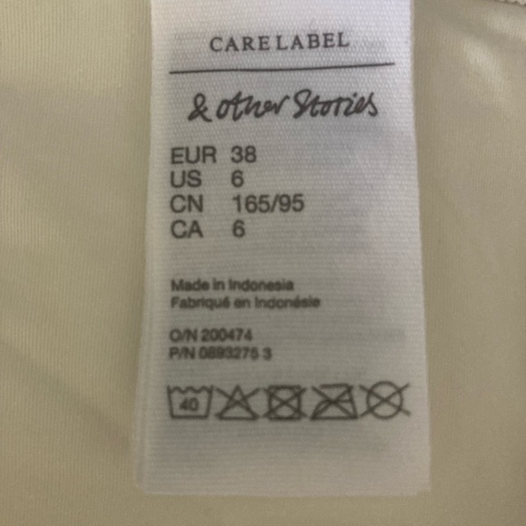 & Other Stories High Waisted Textured Bikini Bottom Cream NWT - Picture 4 of 5